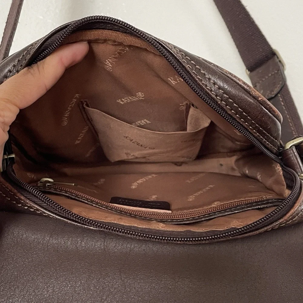 Katana Leather Messenger Bag Brown Crossbody Satchel‎ Travel Dad Bag